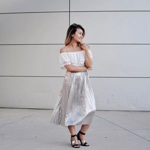 Metallic Maxi Skirt
